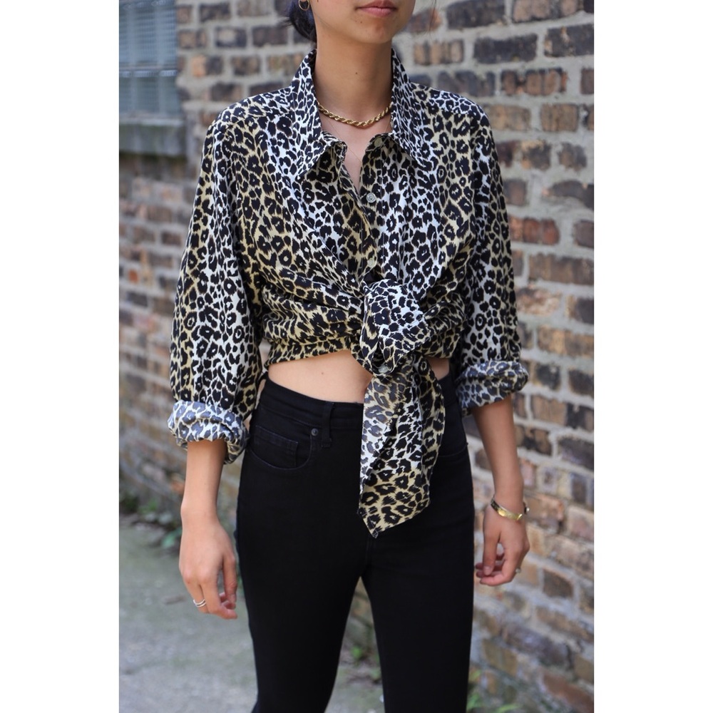 Leopard patterned vintage shirt